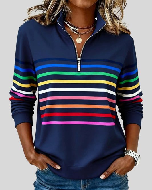 Lifestyle Sudadera quarter-zip de rayas
