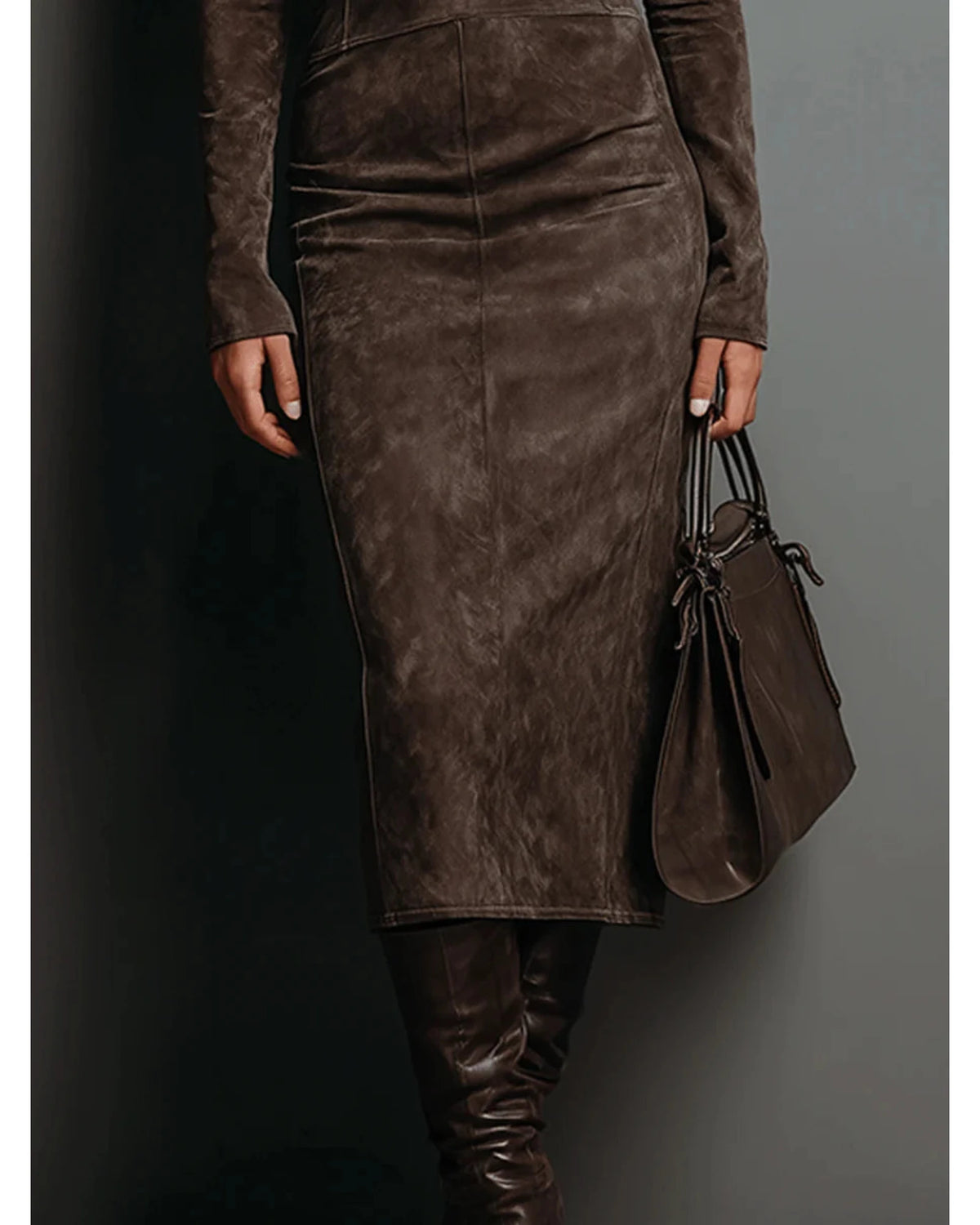 Lifestyle Vestido midi efecto ante