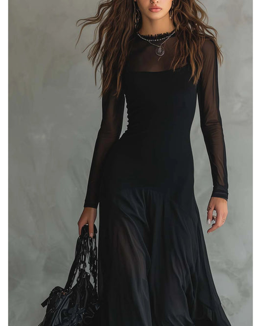 Lifestyle Vestido maxi de tul negro