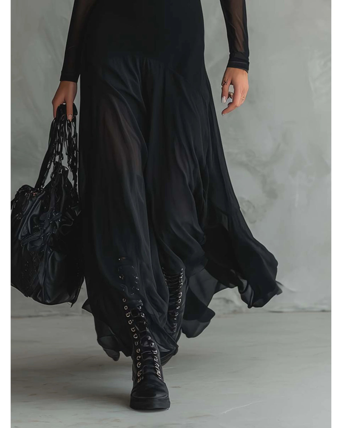 Lifestyle Vestido maxi de tul negro