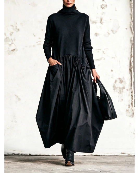 Lifestyle Vestido largo oversize con bolsillos