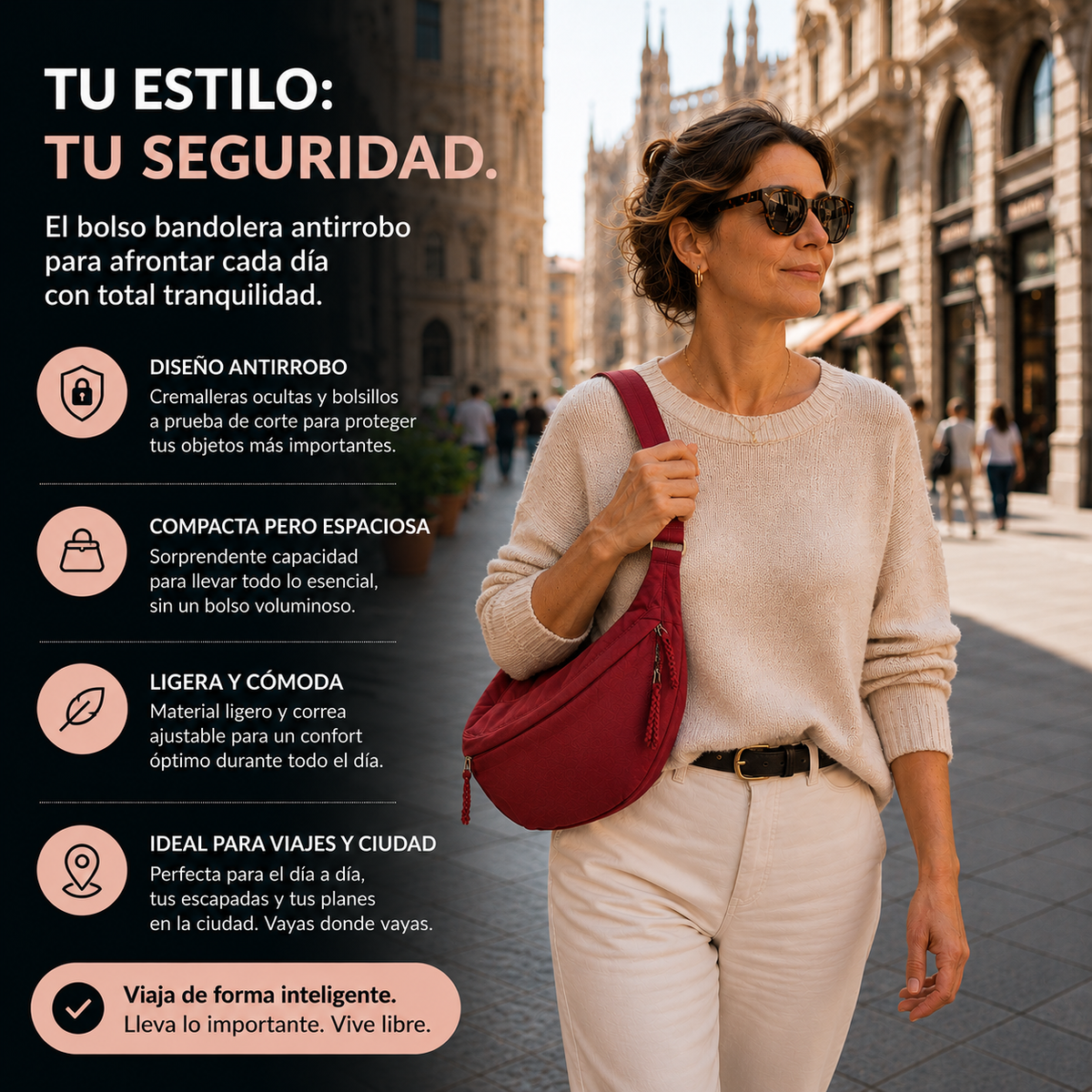 Carlota | Bolso de hombro burdeos