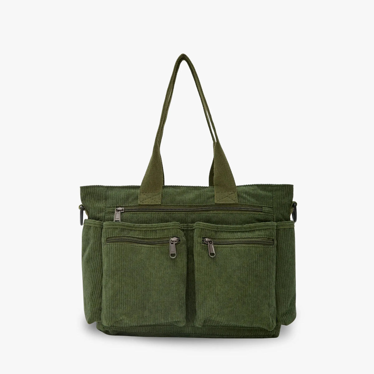 Bolso Carla de pana con correa ajustable y bolsillos con cremallera