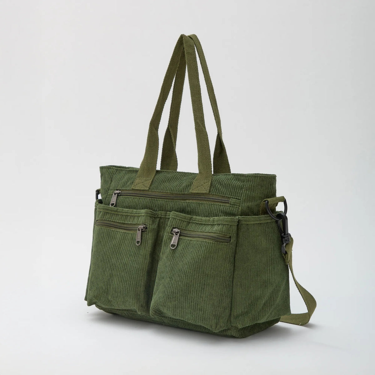 Bolso Carla de pana con correa ajustable y bolsillos con cremallera