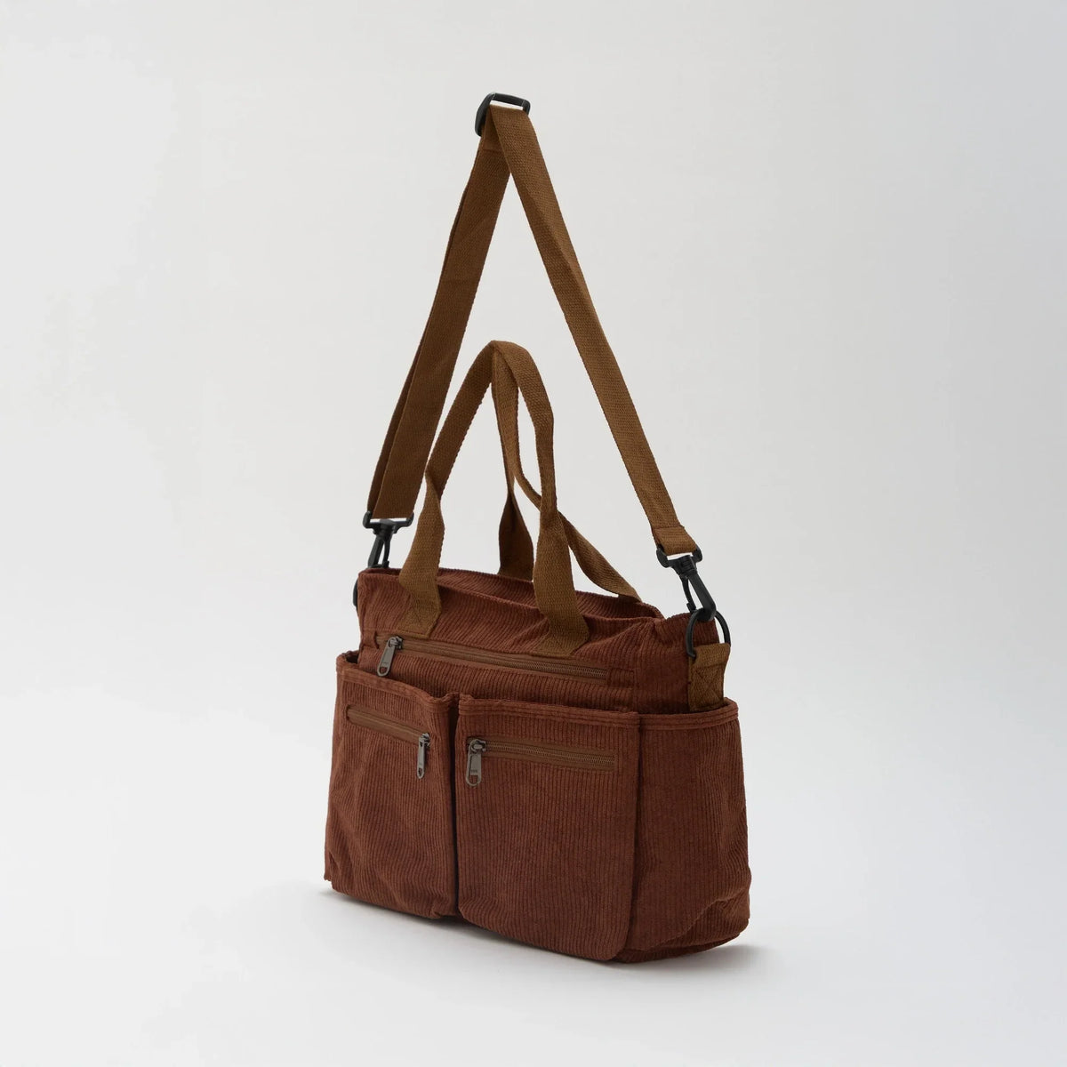 Kanna corduroy crossbody bag with adjustable strap and zippered pockets