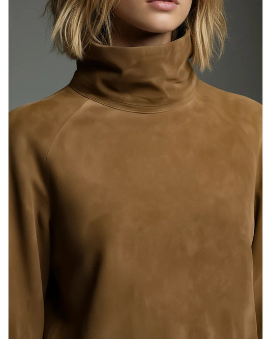 Lifestyle Minivestido oversize efecto ante con cuello alto