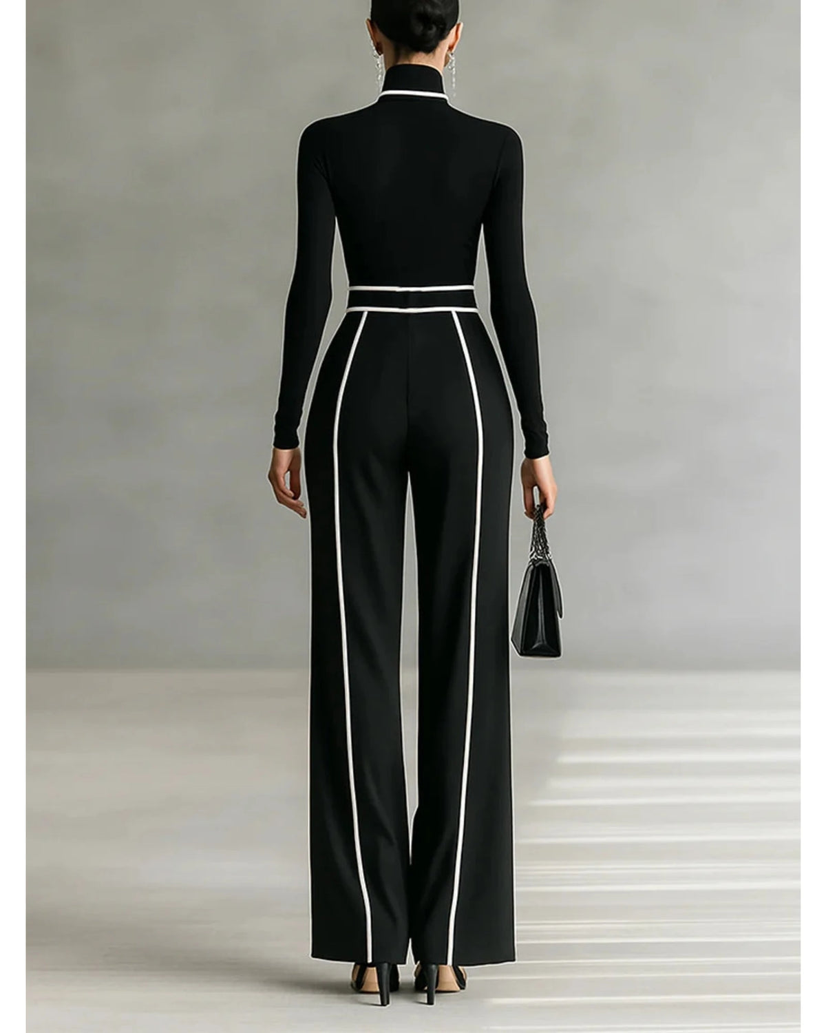 Lifestyle Conjunto de cuello alto y pantalón ancho