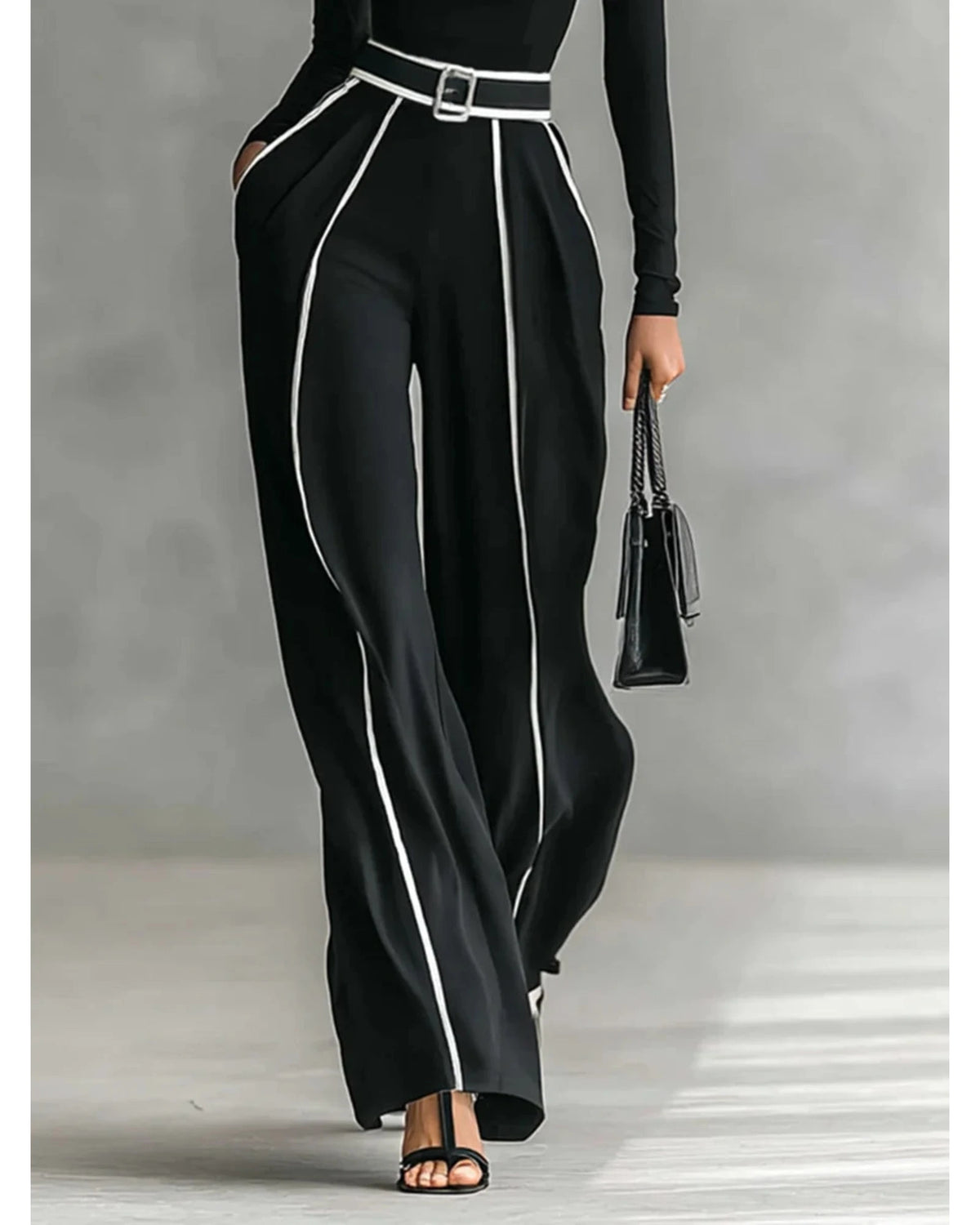 Lifestyle Conjunto de cuello alto y pantalón ancho