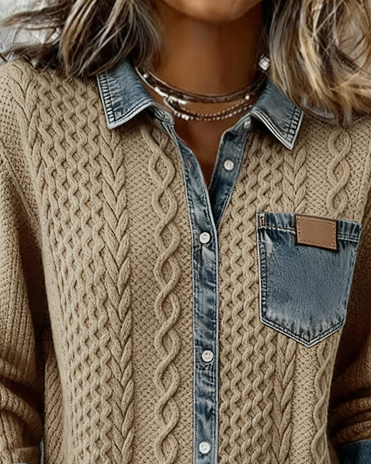 Lifestyle Camisa con detalles de denim