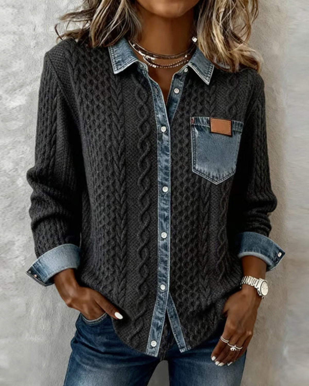Lifestyle Camisa con detalles de denim