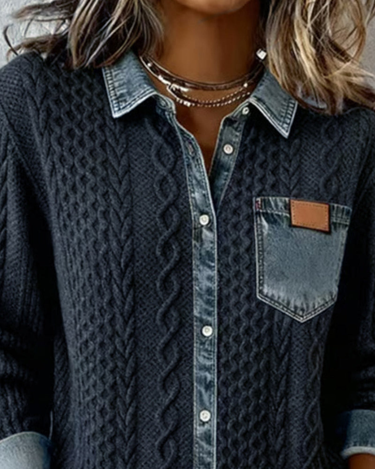 Lifestyle Camisa con detalles de denim