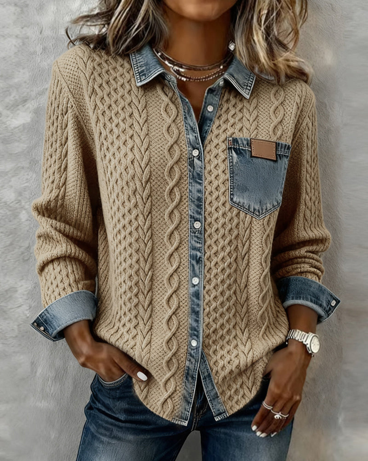 Lifestyle Camisa con detalles de denim