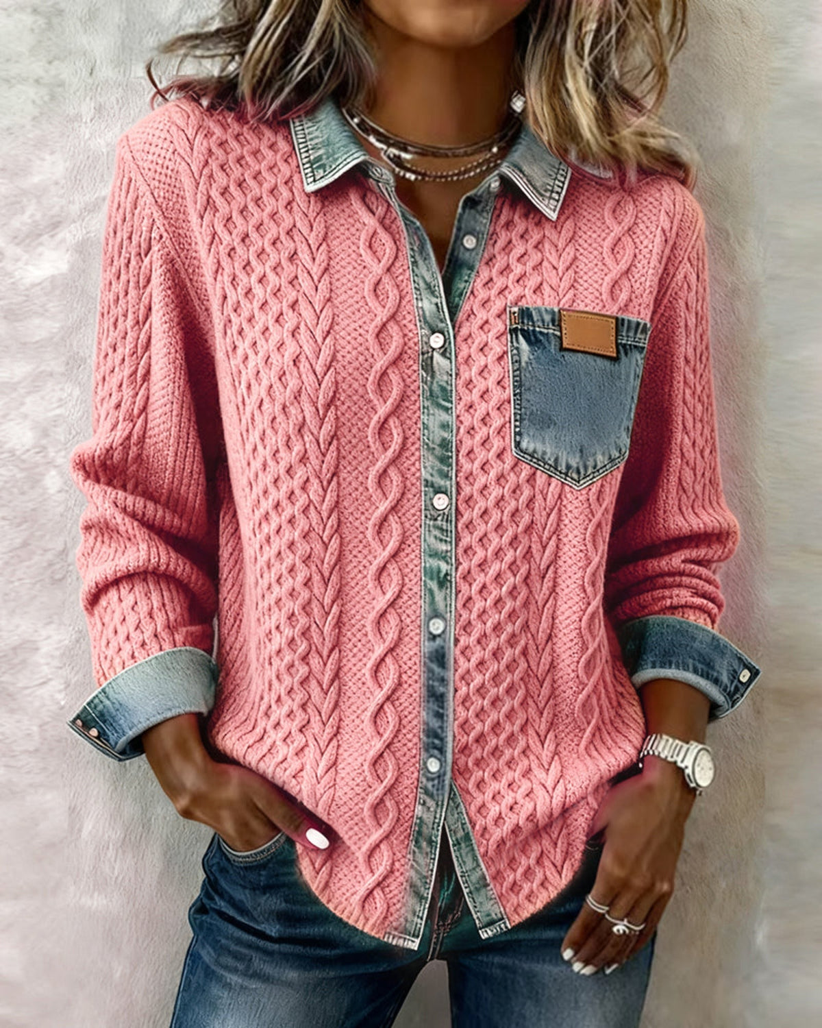 Lifestyle Camisa con detalles de denim