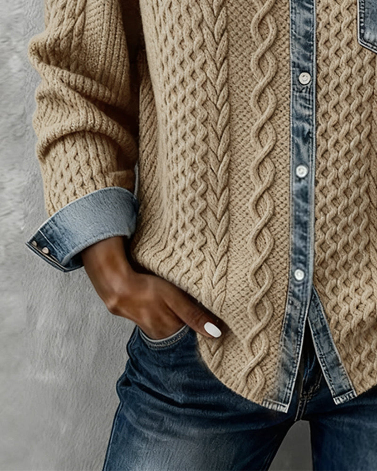 Lifestyle Camisa con detalles de denim