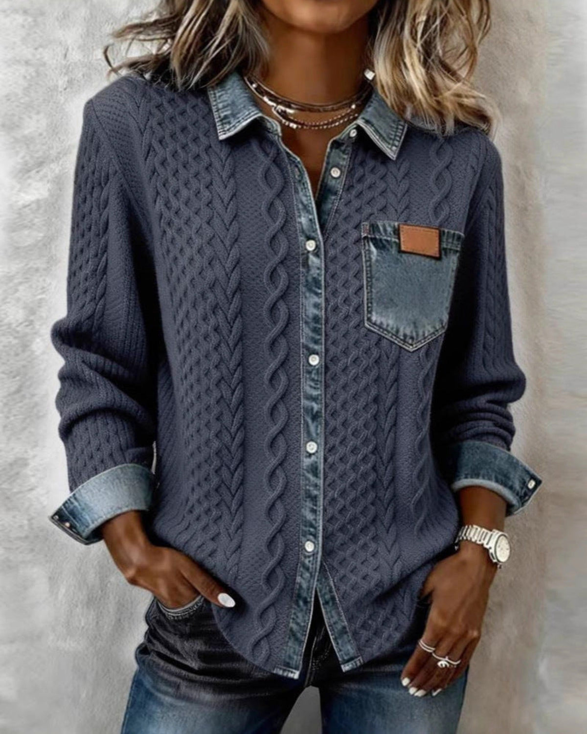 Lifestyle Camisa con detalles de denim
