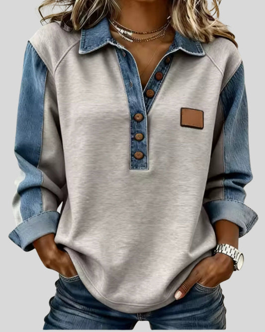 Lifestyle Jersey con cuello denim