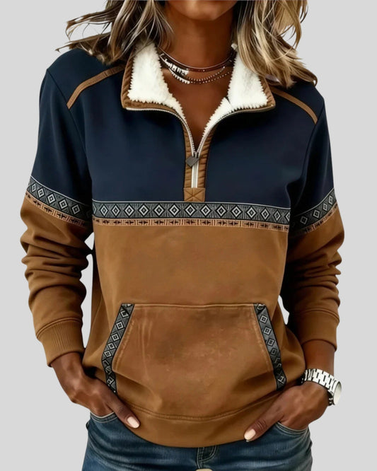 Lifestyle Jersey half-zip con cuello sherpa