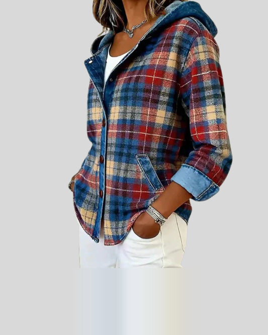 Lifestyle Shacket de cuadros