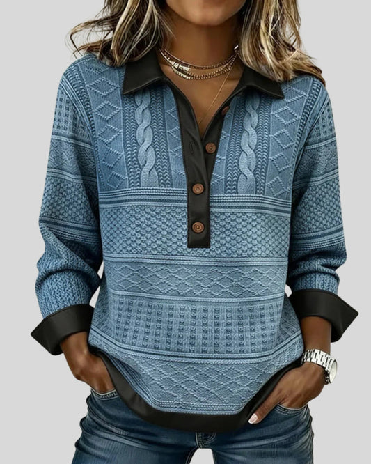 Lifestyle Sudadera con cuello y botones