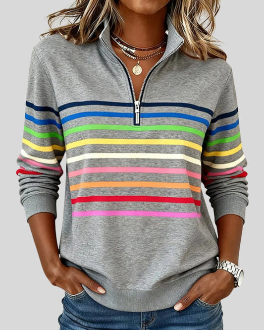 Lifestyle Sudadera quarter-zip de rayas