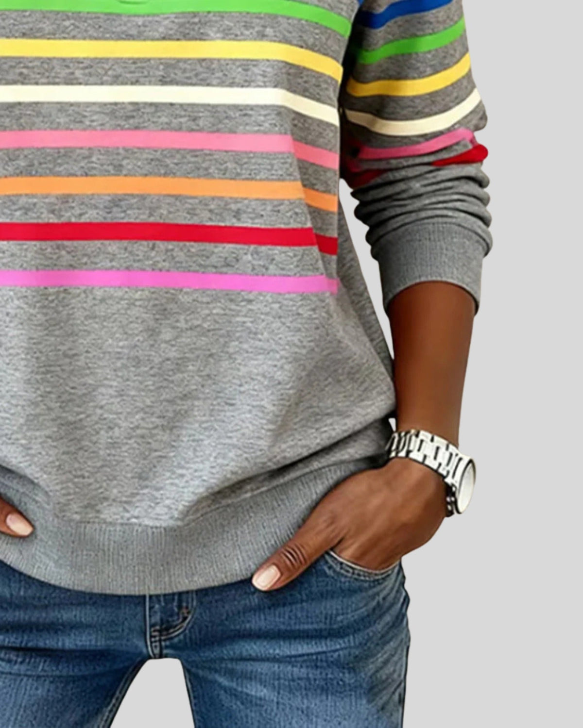 Lifestyle Sudadera quarter-zip de rayas