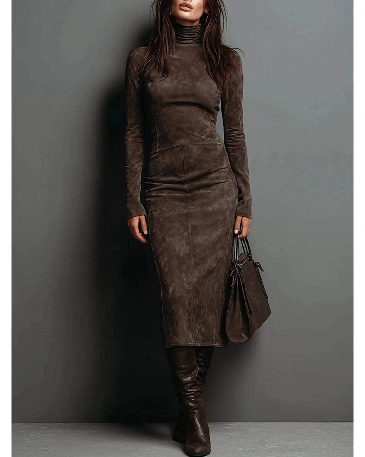Lifestyle Vestido midi efecto ante