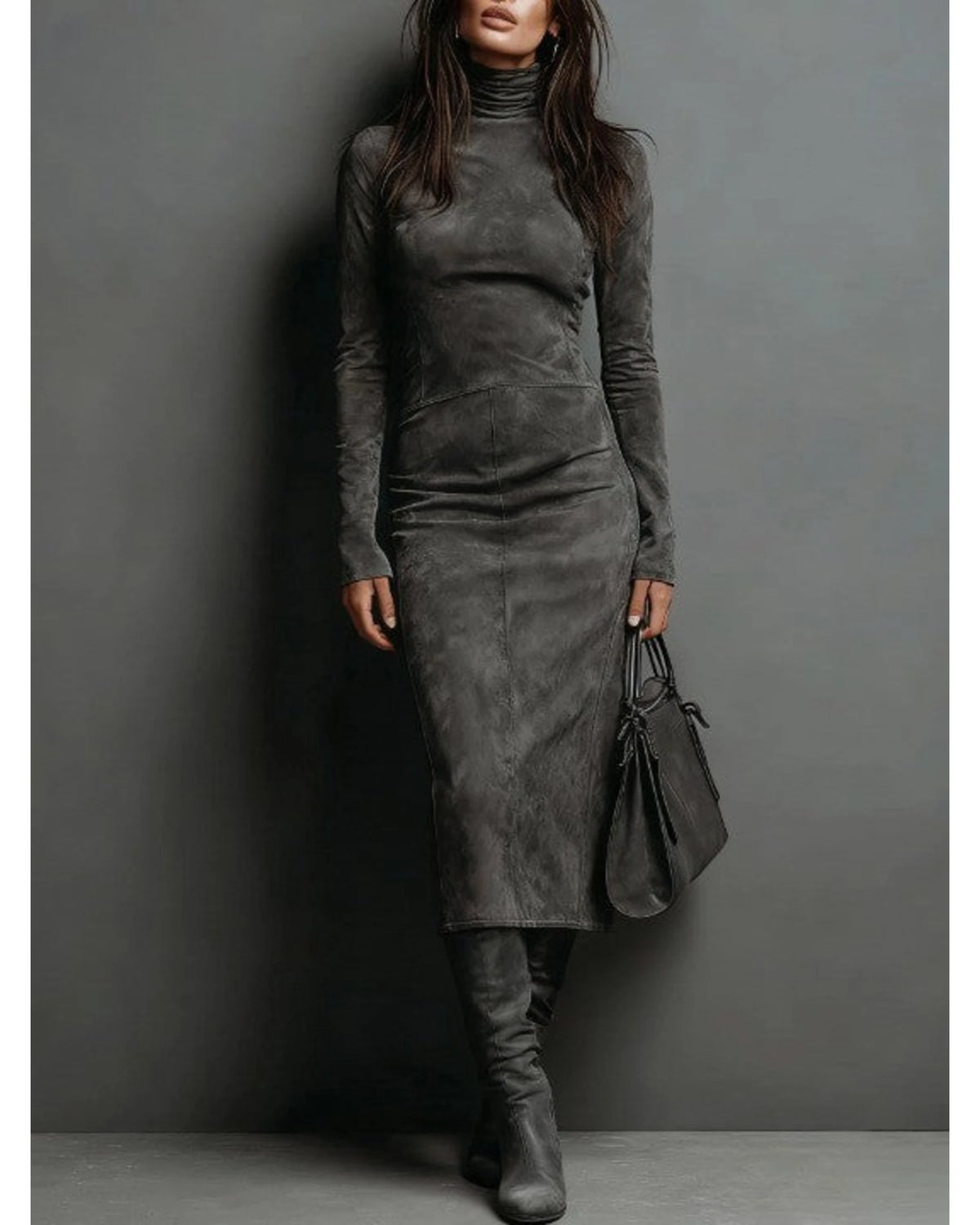 Lifestyle Vestido midi efecto ante