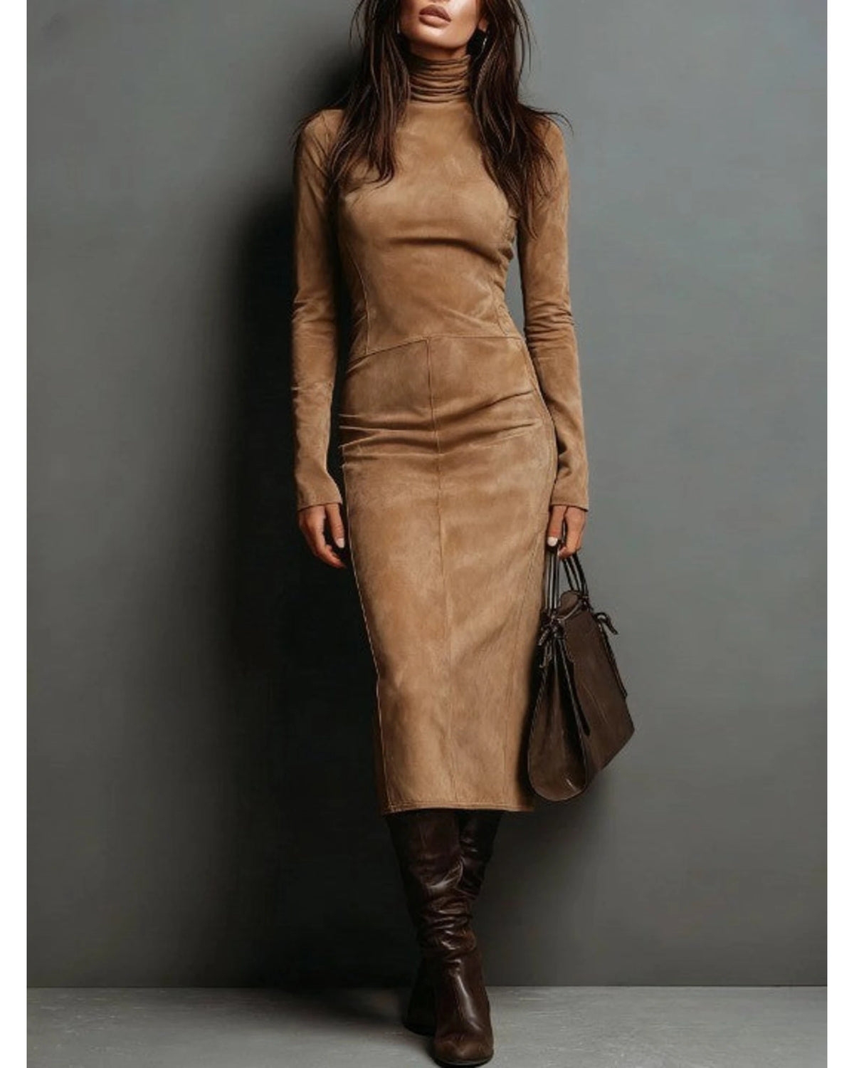 Lifestyle Vestido midi efecto ante
