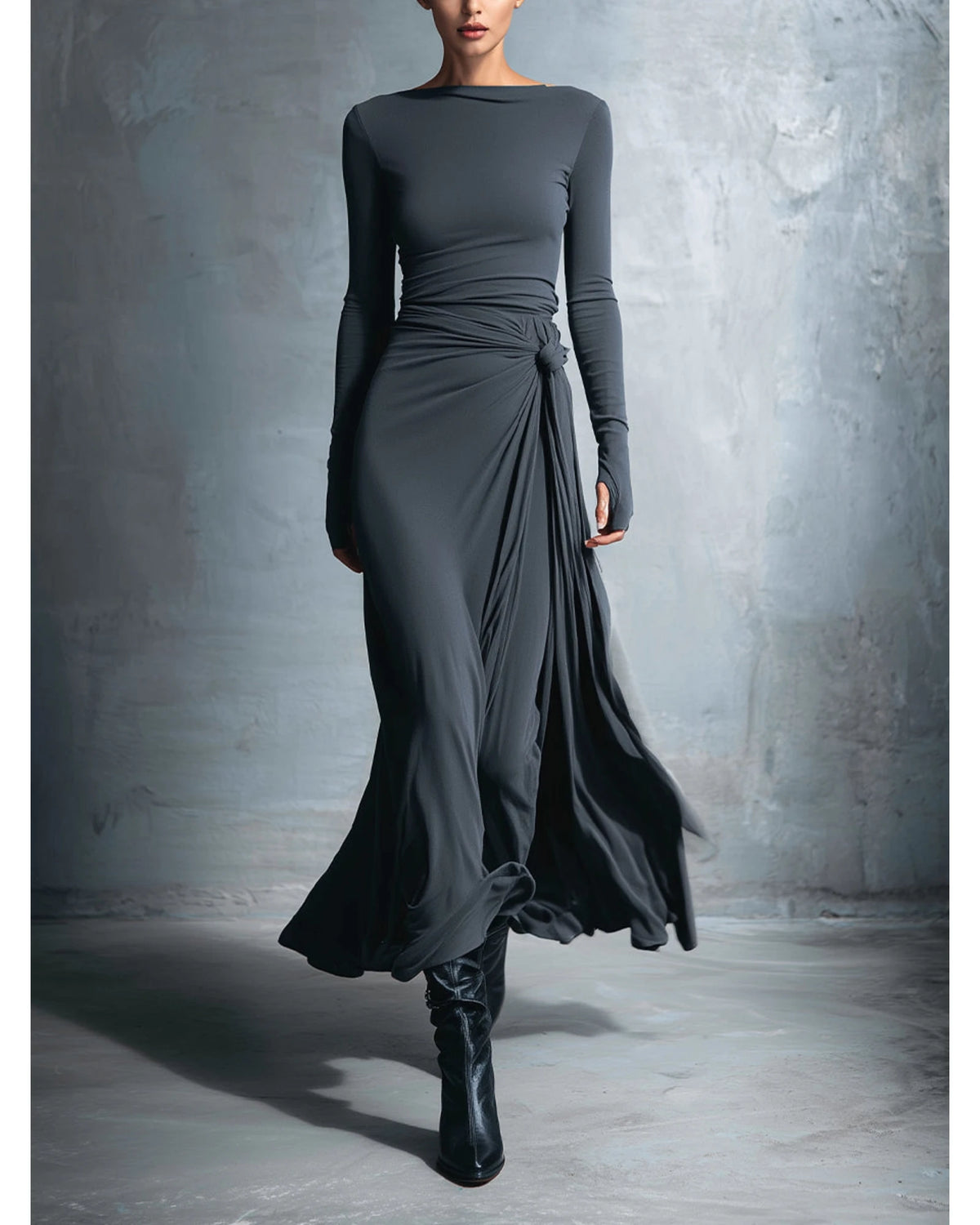 Lifestyle Vestido maxi cruzado con nudo