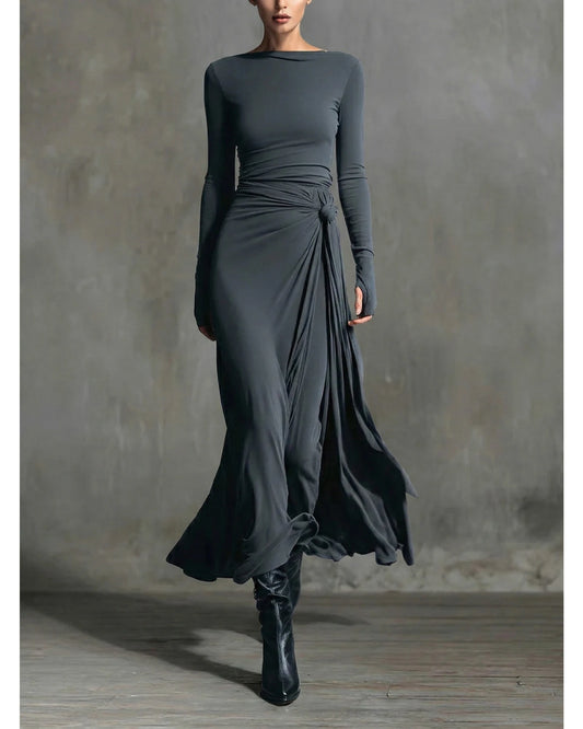 Lifestyle Vestido maxi cruzado con nudo