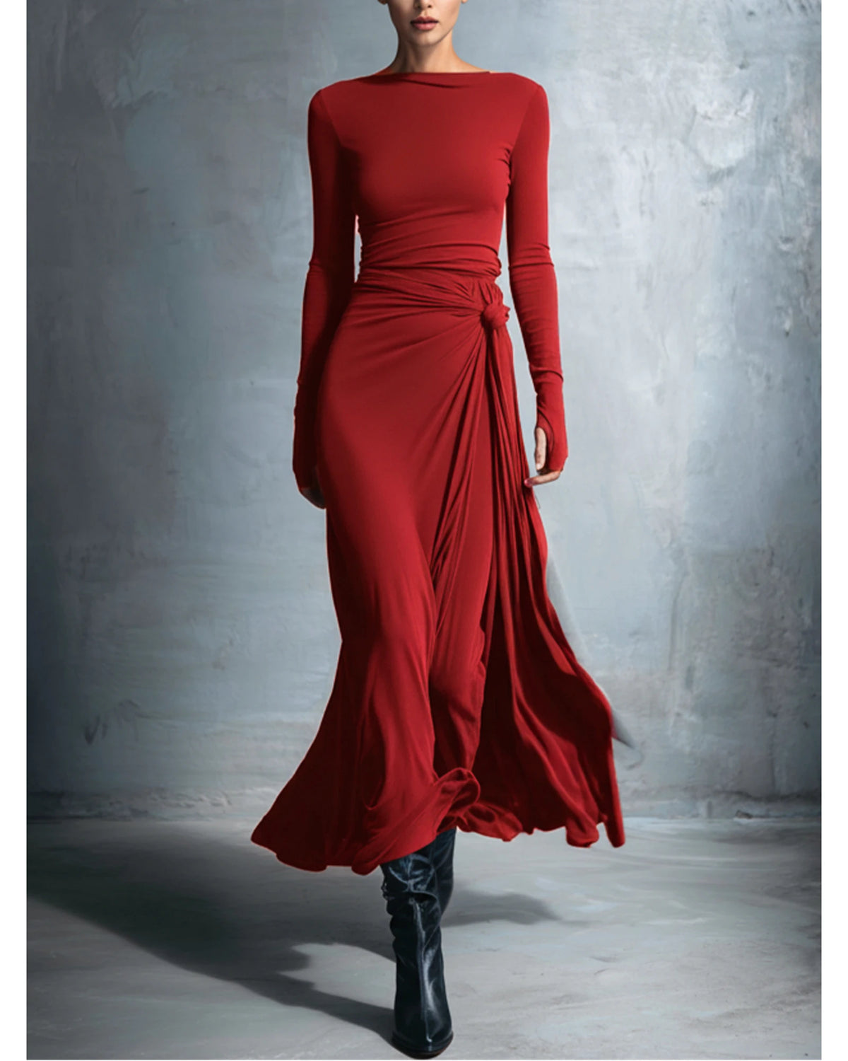 Lifestyle Vestido maxi cruzado con nudo