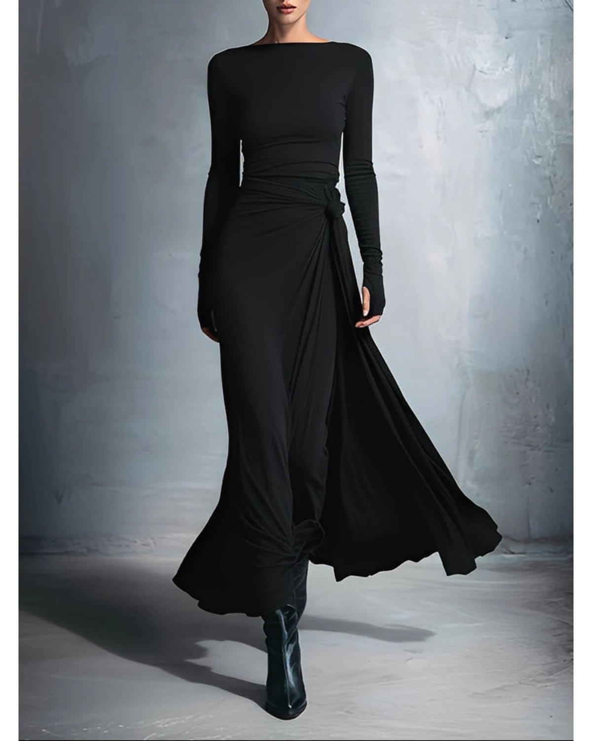 Lifestyle Vestido maxi cruzado con nudo