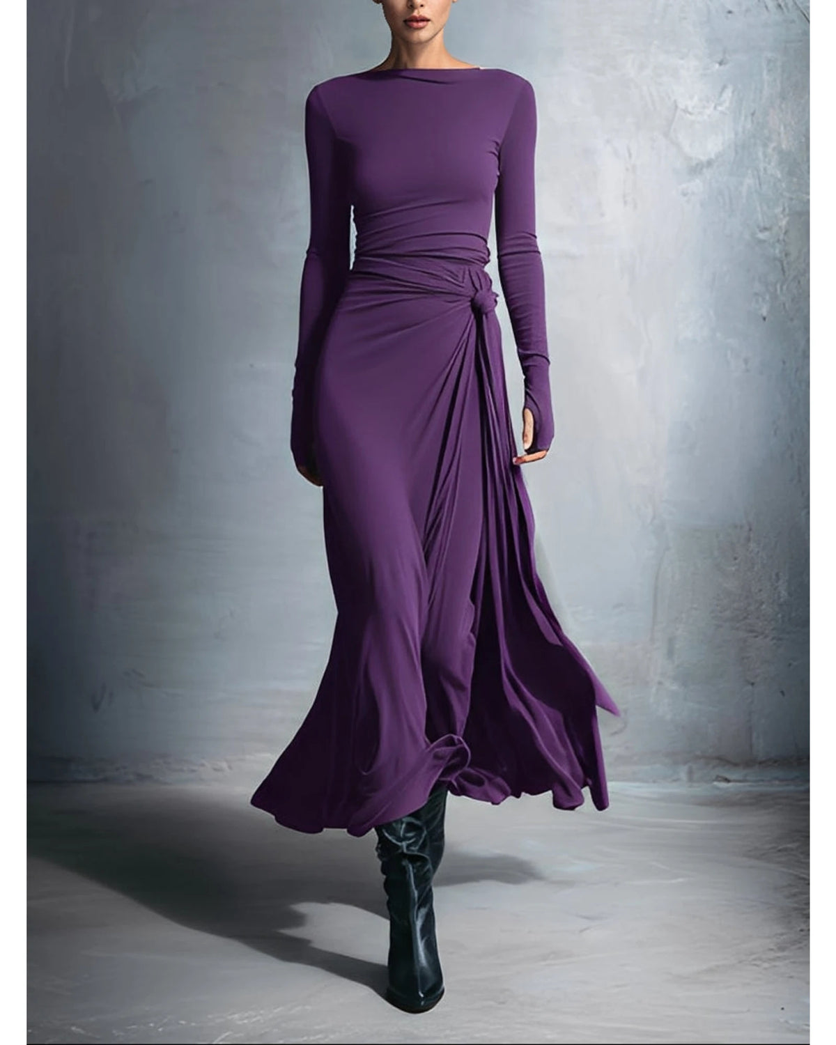 Lifestyle Vestido maxi cruzado con nudo