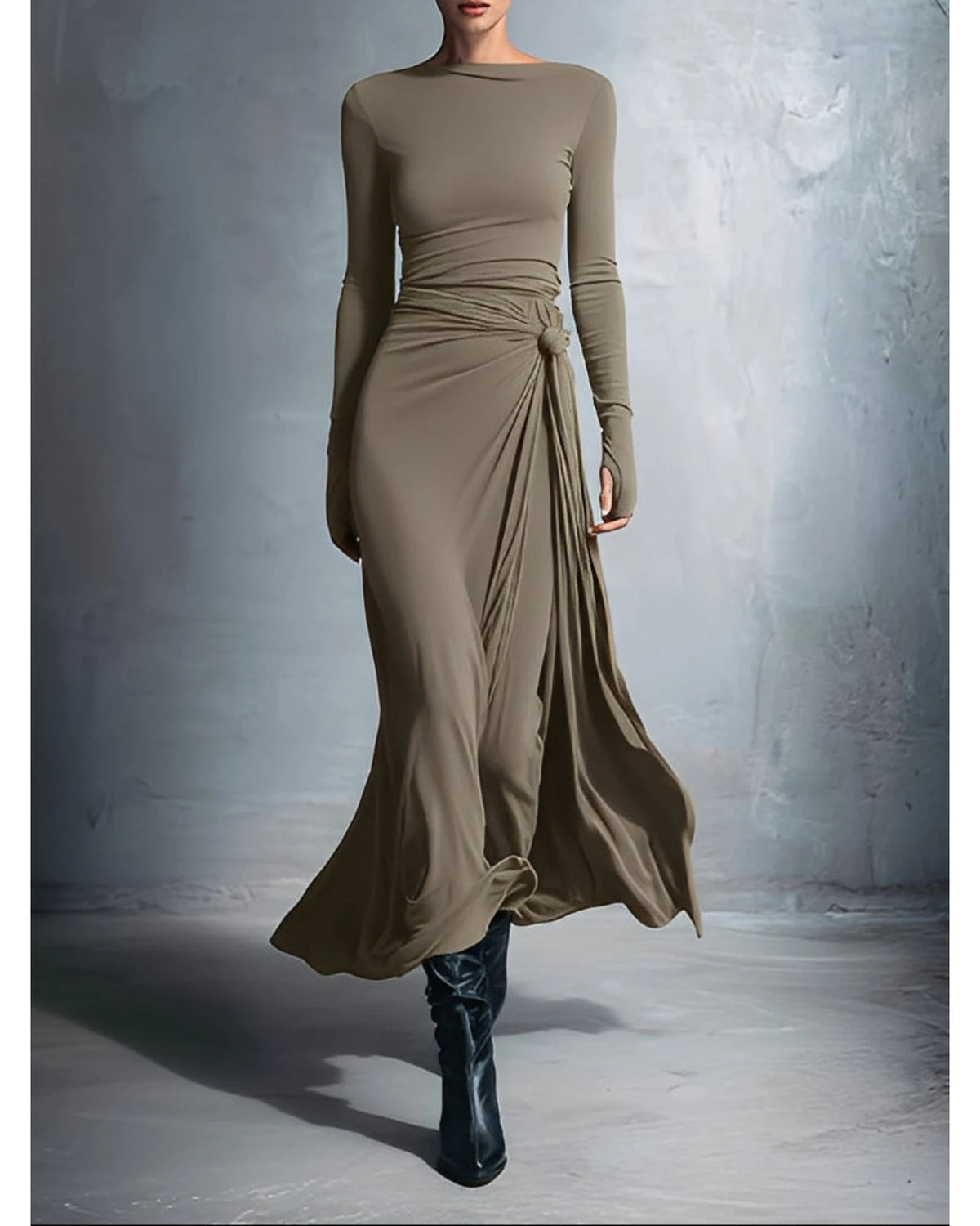 Lifestyle Vestido maxi cruzado con nudo