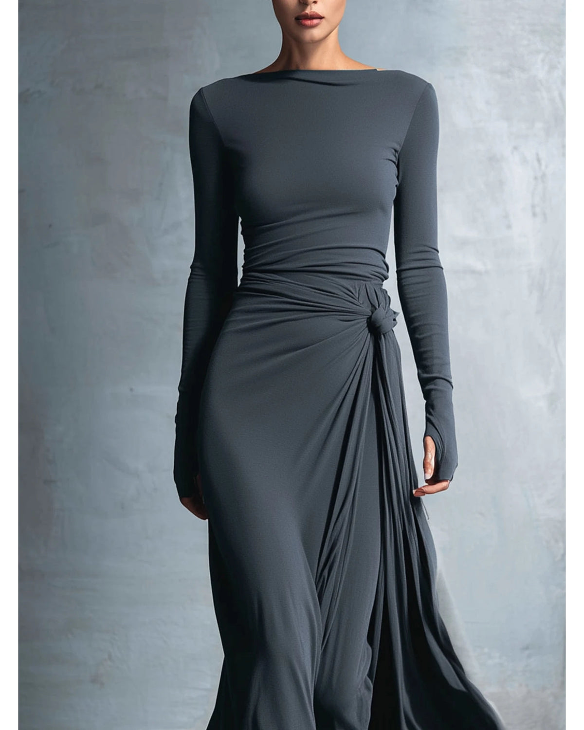 Lifestyle Vestido maxi cruzado con nudo