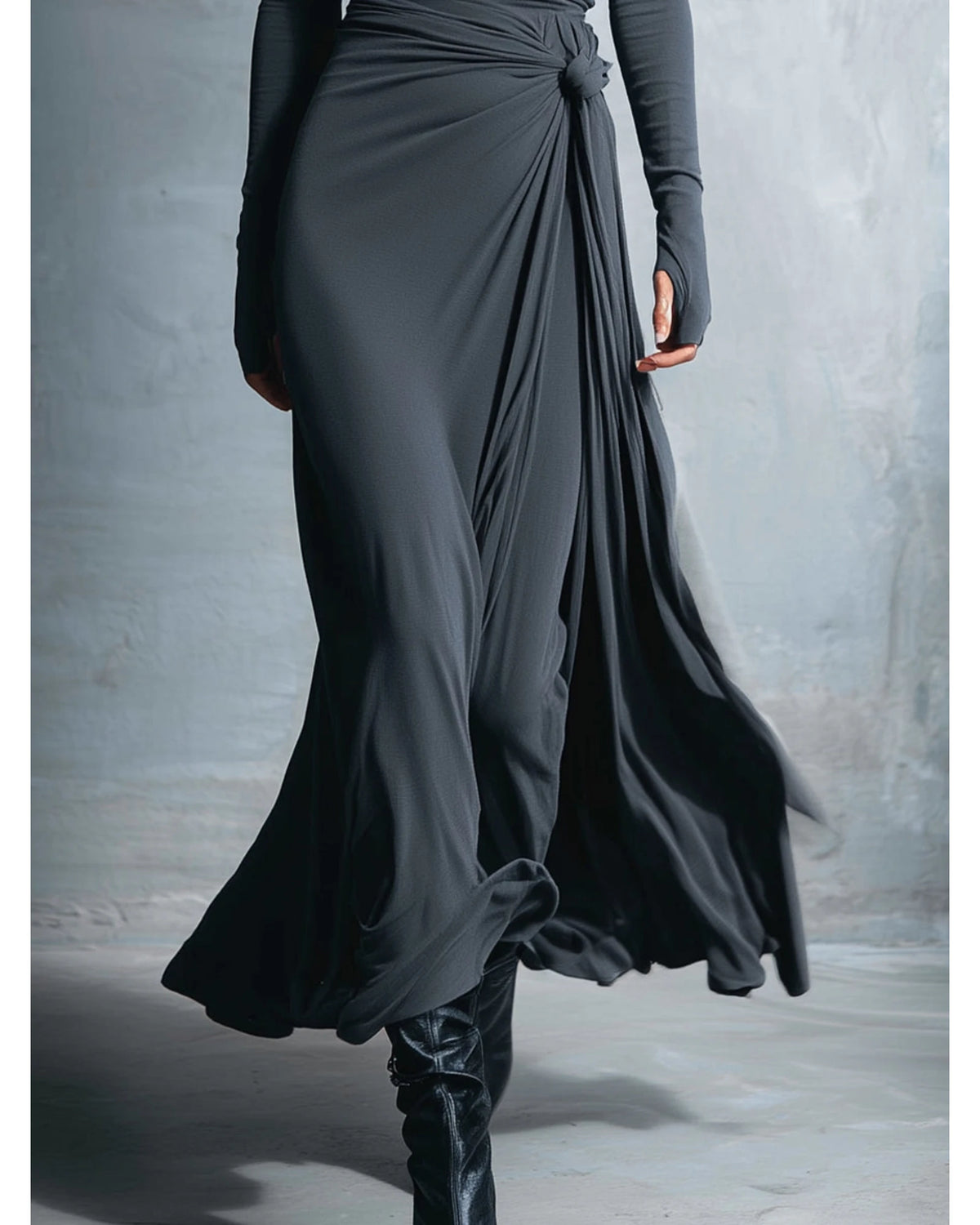 Lifestyle Vestido maxi cruzado con nudo
