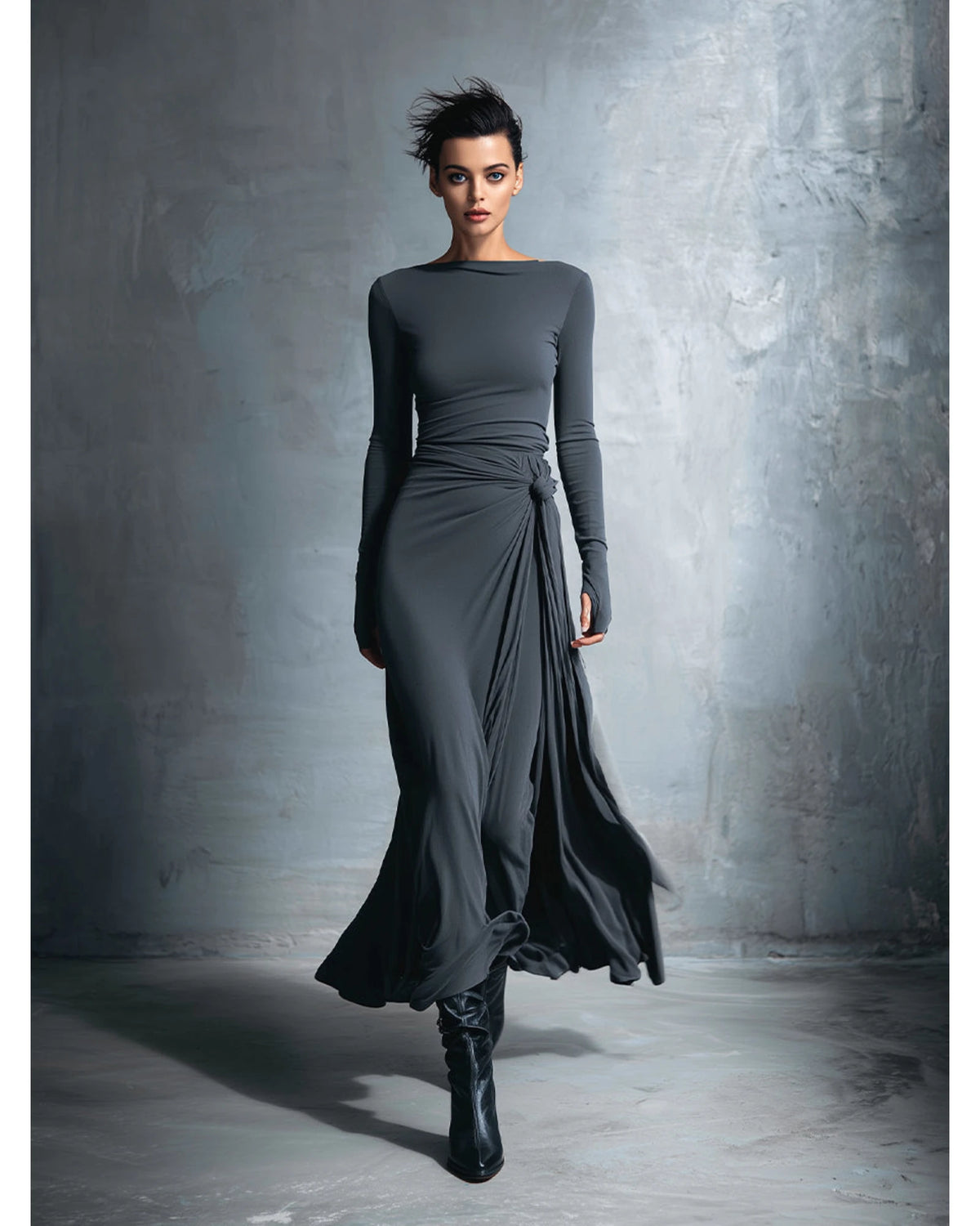 Lifestyle Vestido maxi cruzado con nudo