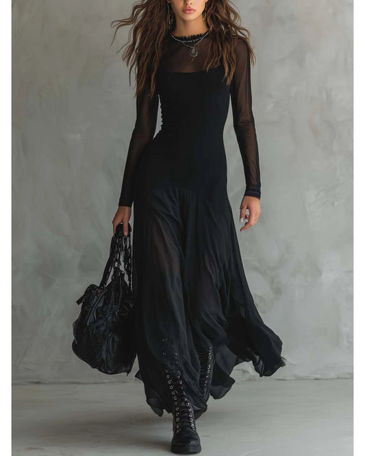 Lifestyle Vestido maxi de tul negro