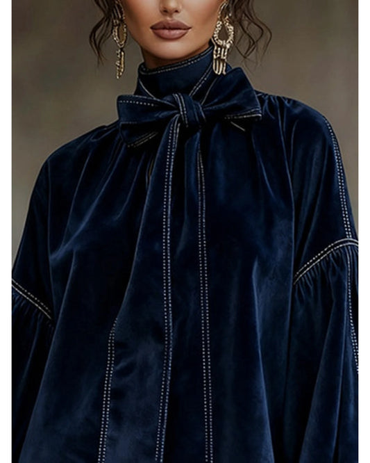 Lifestyle Minivestido de terciopelo con lazo