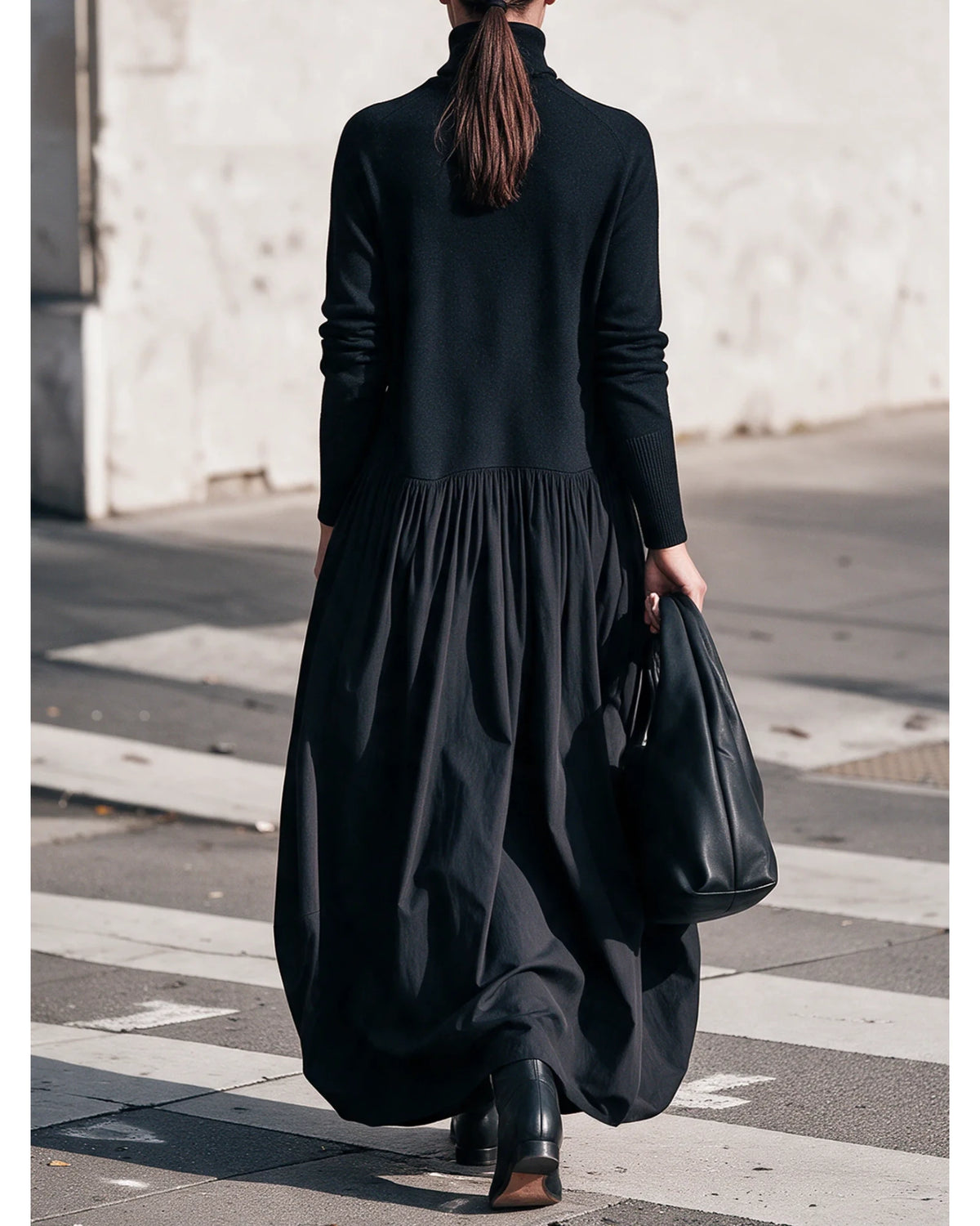 Lifestyle Vestido largo oversize con bolsillos