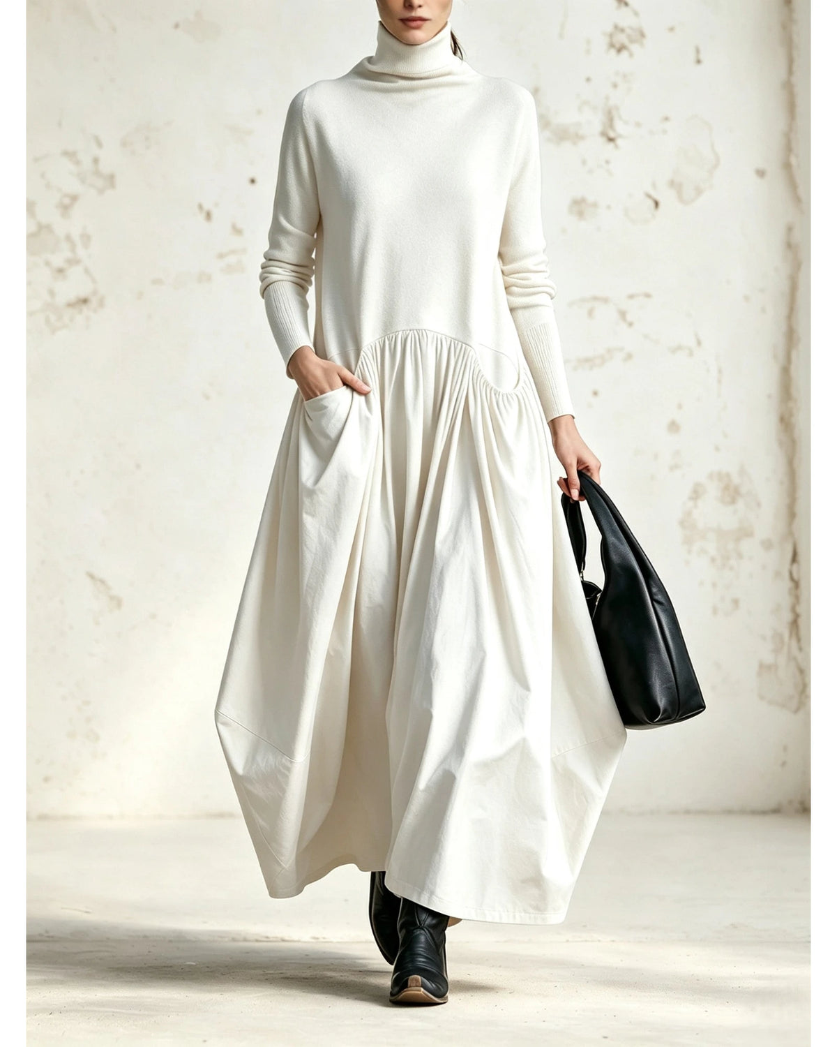 Lifestyle Vestido largo oversize con bolsillos