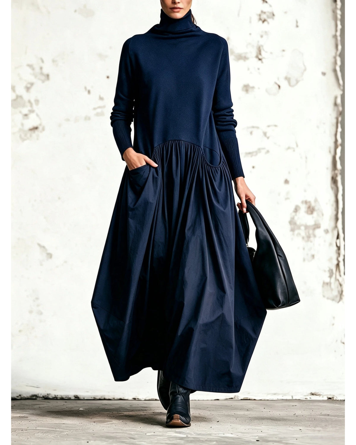 Lifestyle Vestido largo oversize con bolsillos